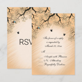 Country Peach Thema Hochzeit RSVP Karte