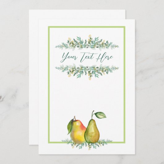 Country Pear Wedding Einladung 12x18" (Vorne/Hinten)