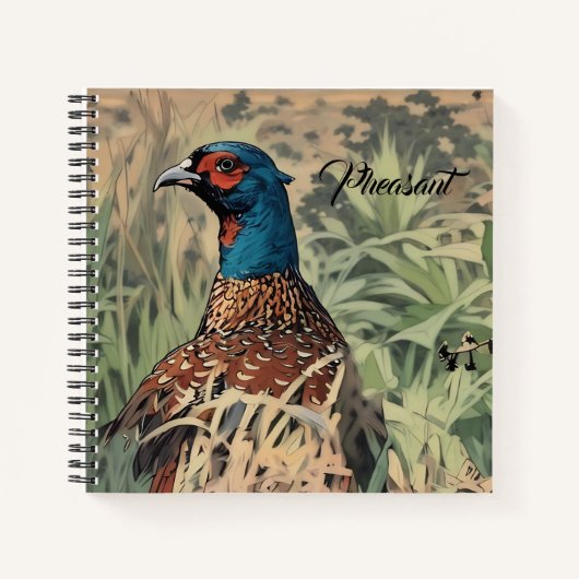 Country Pheasant Male Bird Gray Personal Journal Notizblock (Vorderseite)