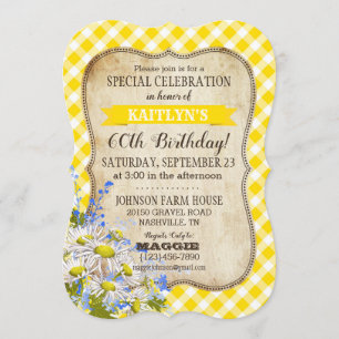 Country Picnic mit Daisy Bouquet zum Geburtstag ei Einladung