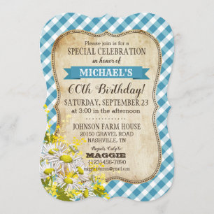 Country Picnic mit Daisy Bouquet zum Geburtstag ei Einladung