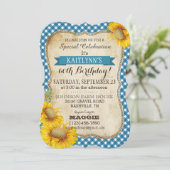 Country Picnic mit Sonnenblumen Birthday Invite Einladung (Stehend Vorderseite)
