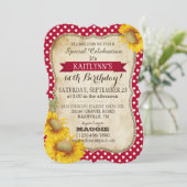 Country Picnic mit Sonnenblumen Einladung zum Gebu (Stehend Vorderseite)