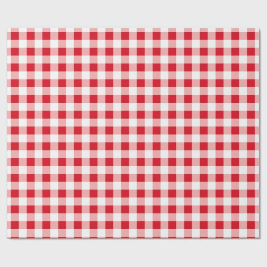 Country Picnic Red & White Gingham Checked Geschenkpapier (Flach)