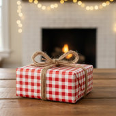 Country Picnic Red & White Gingham Checked Geschenkpapier