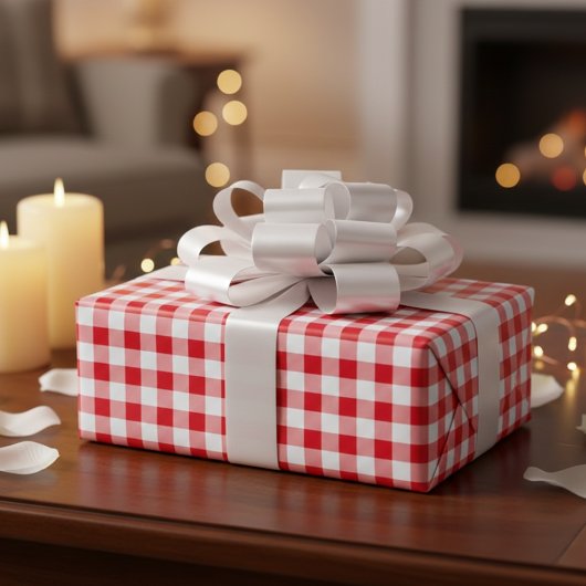 Country Picnic Red & White Gingham Checked Geschenkpapier