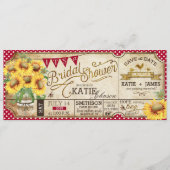 Country Picnic Sonnenblumen Rustikales Brautparty Save The Date (Vorderseite)