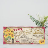 Country Picnic Sonnenblumen Rustikales Brautparty Save The Date (Stehend Vorderseite)