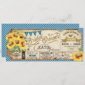 Country Picnic Sonnenblumen Rustikales Brautparty Save The Date (Vorne/Hinten)