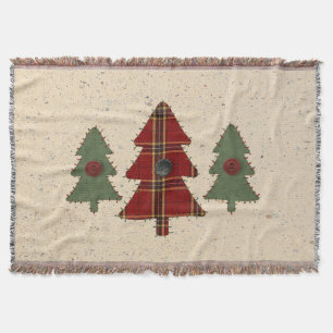 Country Pine Tree Throw Blanket Decke