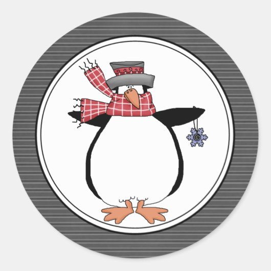 Country Pinguin Holiday Umschlag Aufkleber Sticker (Vorderseite)