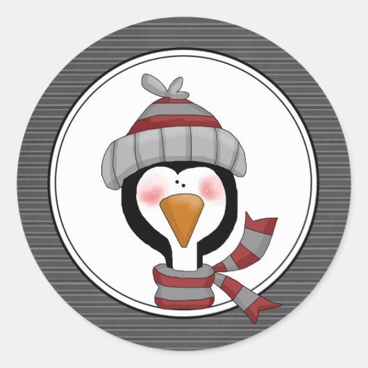 Country Pinguin Holiday Umschlag Aufkleber Sticker (Vorderseite)