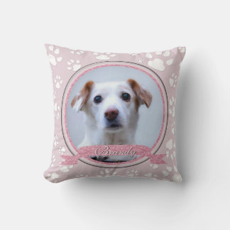 Country Pink Dog Memorial Paw Prints Kissen