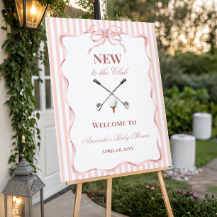Country Pink Girl Neu im Club Golf Baby Shower Poster