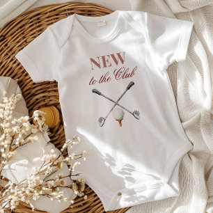 Country Pink Girl Neu im Club Golf Baby Shower Strampler