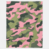 Country Pink Green Army Camouflage Camouflage Must Fleecedecke (Vorderseite)