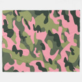 Country Pink Green Army Camouflage Camouflage Must Fleecedecke (Vorderseite (Horizontal))