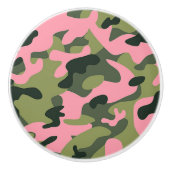 Country Pink Green Army Camouflage Camouflage Must Keramikknauf (Vorderseite)
