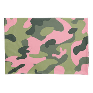 Country Pink Green Army Camouflage Camouflage Must Kissenbezug