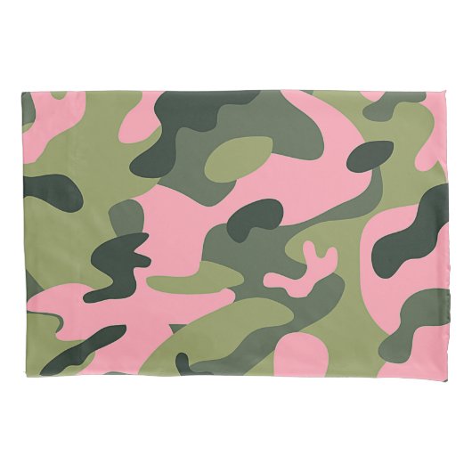 Country Pink Green Army Camouflage Camouflage Must Kissenbezug (Vorderseite)