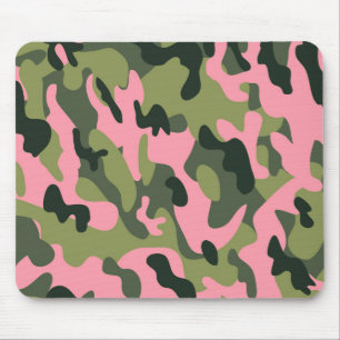 Country Pink Green Army Camouflage Camouflage Must Mousepad