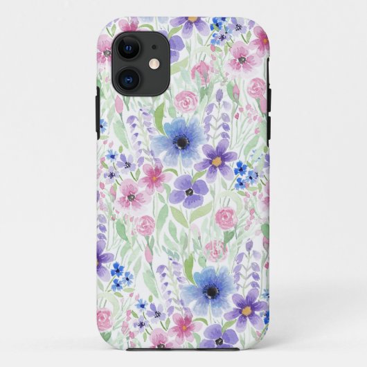 Country Pink Lila Aquarellfarben Blume Case-Mate iPhone Hülle (Rückseite)