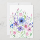 Country Pink Lila Floral Aquarell Quinceñera Einladung (Rückseite)