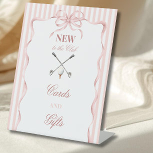 Country Pink Mädchen Neu im Club Golf Baby Shower Sockelschild