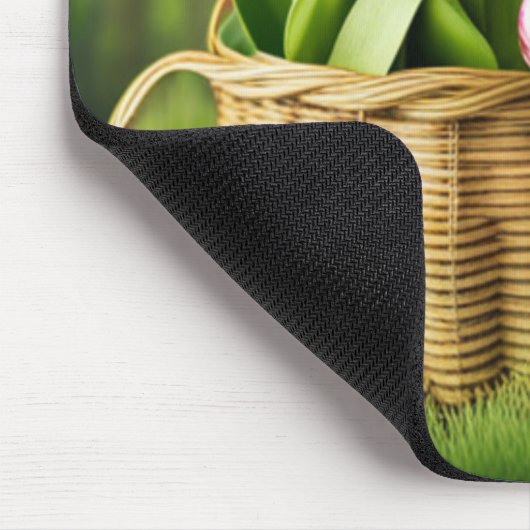Country Pink Tulips Mousepad (Ecke)