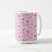 Country Pink & White Daisy Mustermalerei Kaffeetasse (VorderseiteRechts)