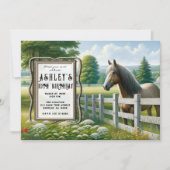 Country Pony Horse Geburtstagsparty Einladung (Vorderseite)
