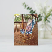 Country Porch Rocker American Flag Theme Postkarte (Stehend Vorderseite)