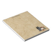 Country Primitive Folk Art Blue Saltbox Zuhause Notizblock (angewinkelt)