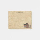 Country Primitive Folk Art Red Saltbox Zuhause Pos Post-it Klebezettel (Vorderseite)