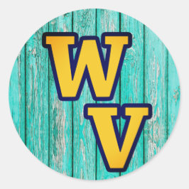 Country Primitive Old Wood Bauernhof West Virginia Runder Aufkleber