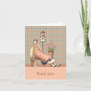 Country Primitive Thank You Card Dankeskarte