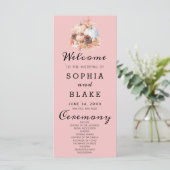 Country Pumpkins Fall Baby Pink Wedding Program (Stehend Vorderseite)