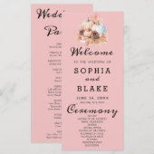 Country Pumpkins Fall Baby Pink Wedding Program (Vorne/Hinten)