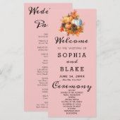 Country Pumpkins Fall Baby Pink Wedding Program (Vorne/Hinten)