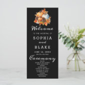 Country Pumpkins Fall Black Wedding Program (Stehend Vorderseite)