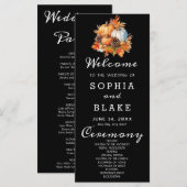 Country Pumpkins Fall Black Wedding Program (Vorne/Hinten)