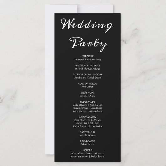 Country Pumpkins Fall Black Wedding Program (Rückseite)