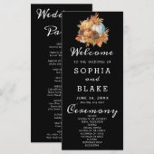 Country Pumpkins Fall Black Wedding Program (Vorne/Hinten)