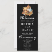 Country Pumpkins Fall Black Wedding Program (Vorderseite)