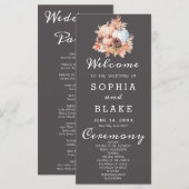 Country Pumpkins Fall Gray Wedding Program (Vorne/Hinten)