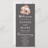 Country Pumpkins Fall Gray Wedding Program (Vorderseite)