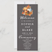 Country Pumpkins Fall Gray Wedding Program (Vorderseite)