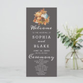 Country Pumpkins Fall Wolf Gray Wedding Program (Stehend Vorderseite)