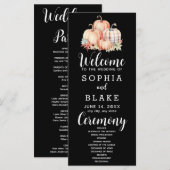 Country Pumpkins Kariert Fall Black Wedding Progra (Vorne/Hinten)