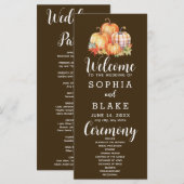 Country Pumpkins Kariert Fall Brown Wedding Progra (Vorne/Hinten)